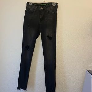 Black gray ripped jeans